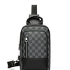 Men's Waterproof PU Leather Crossbody Bag with Geometric Pattern