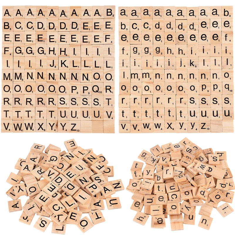 Wooden Alphabet & Number Learning Blocks Set (100 Pieces)