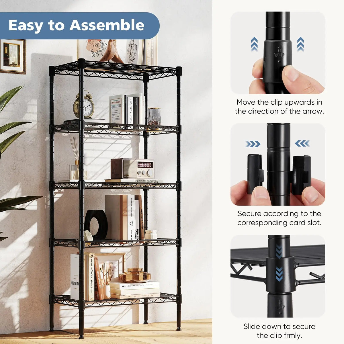 3-5 Tier Heavy-Duty Metal Storage Shelving Unit