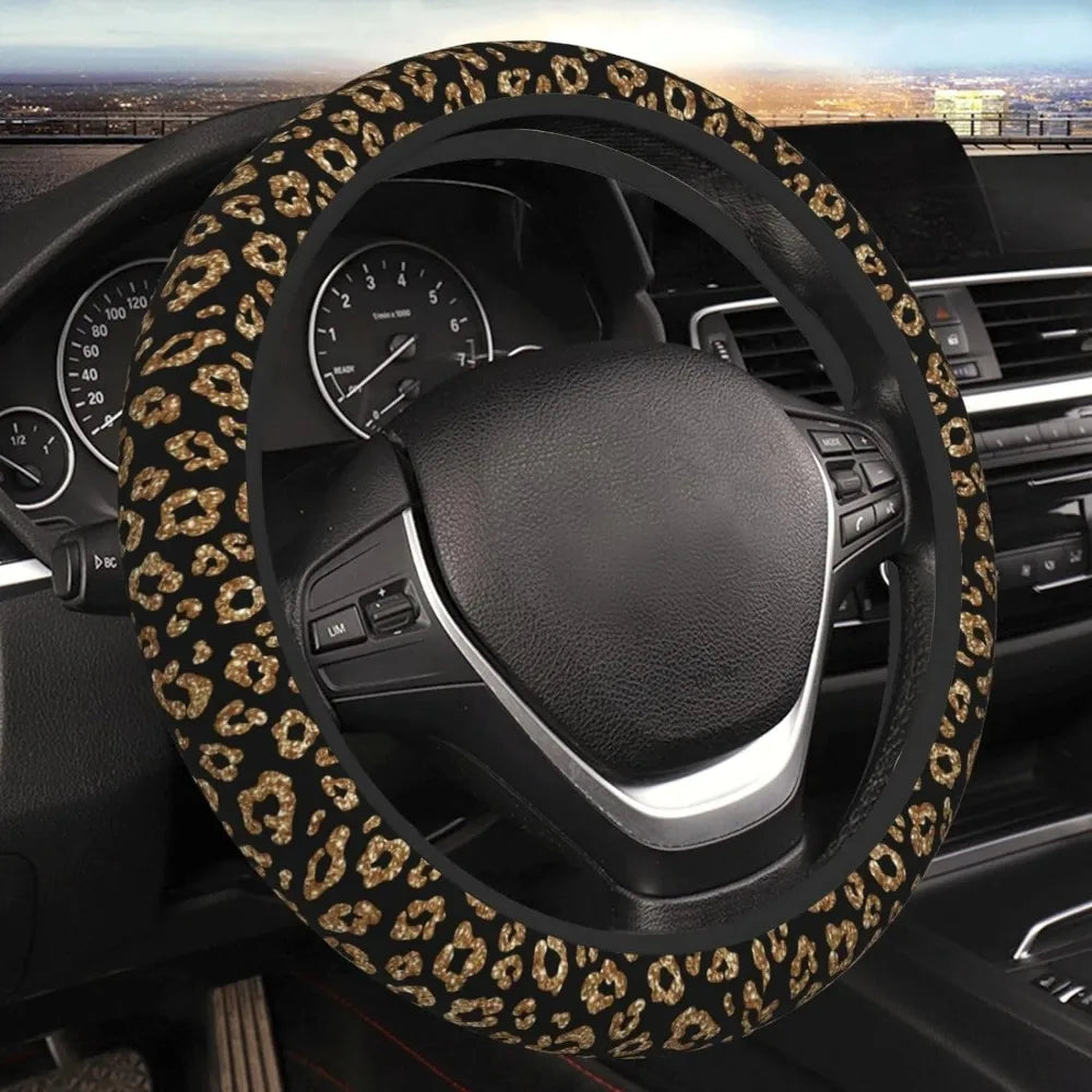 Leopard Print Neoprene Steering Wheel Cover