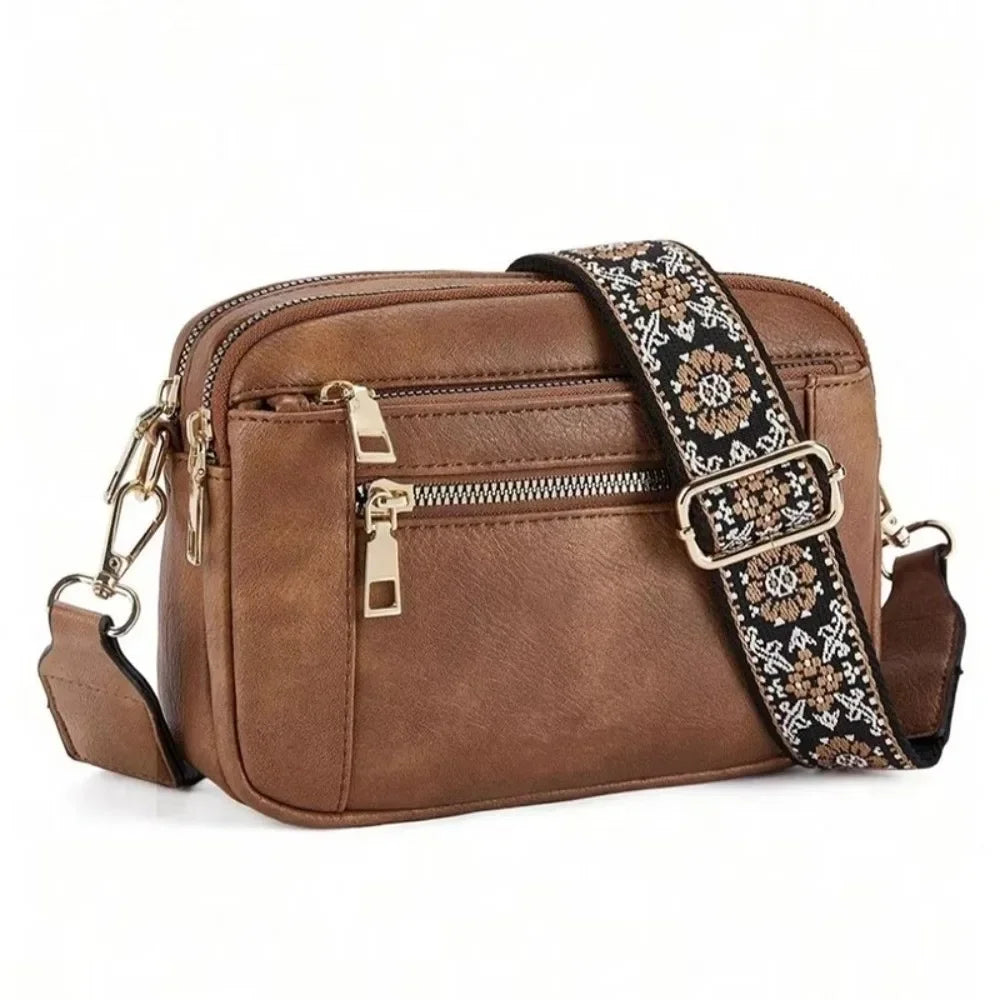 Compact Square Crossbody Bag with Adjustable Strap