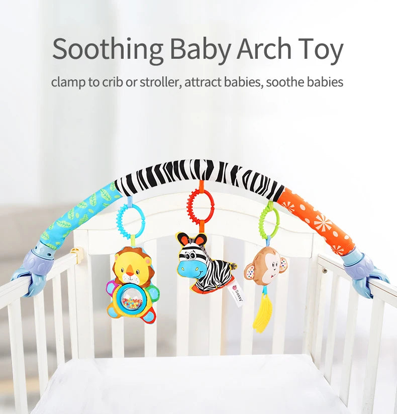 Adjustable Musical Activity Arch Toy for Baby Strollers and Car Seats