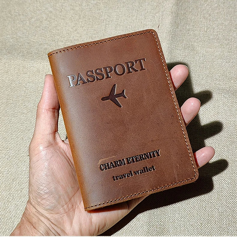 RFID-Blocking Leather Passport Holder