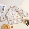 Waterproof Long-Sleeve Baby Bibs with Catch-All Pockets