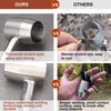 Comparison of a thickened scotch eye tool versus a slender scotch eye tool for drilling wood.