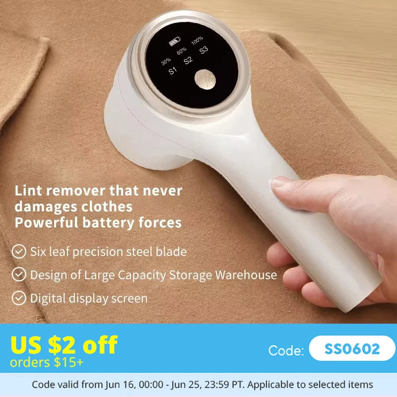Portable Electric Lint and Hair Ball Remover