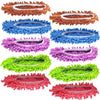 Five pairs of colorful reusable microfiber mop slippers for dusting and cleaning