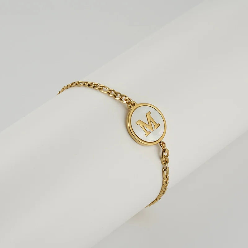 Pulsera de Acero Inoxidable con Letra Inicial
