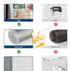 Comparison showing rust-proof and easy-to-rust wire mesh, along with sturdy welding versus welding breaking.