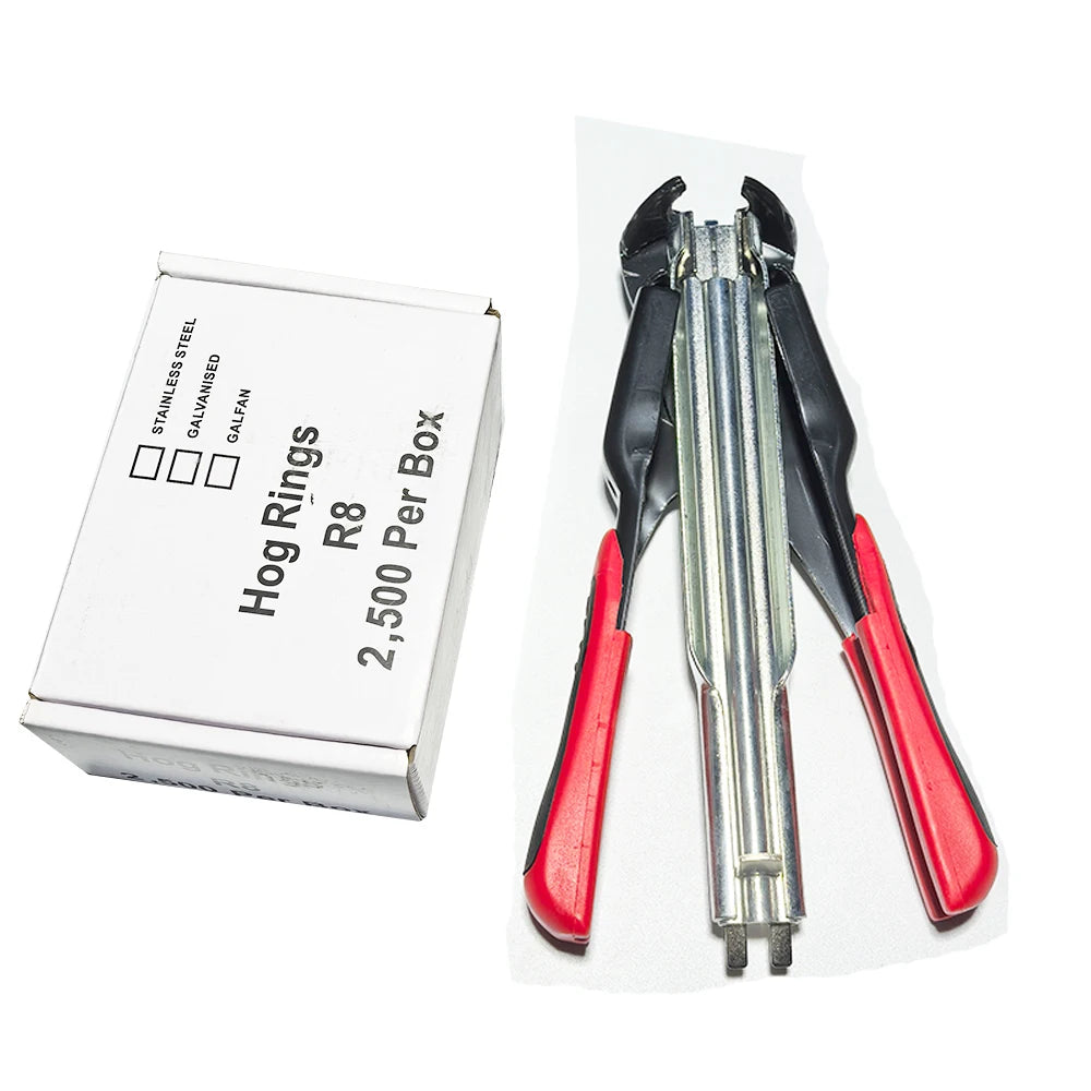 Auto-Feed Hog Ring Pliers with 2500 Galvanized Steel Rings