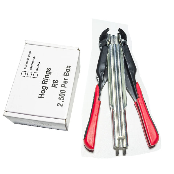 Auto-Feed Hog Ring Pliers with 2500 Galvanized Steel Rings