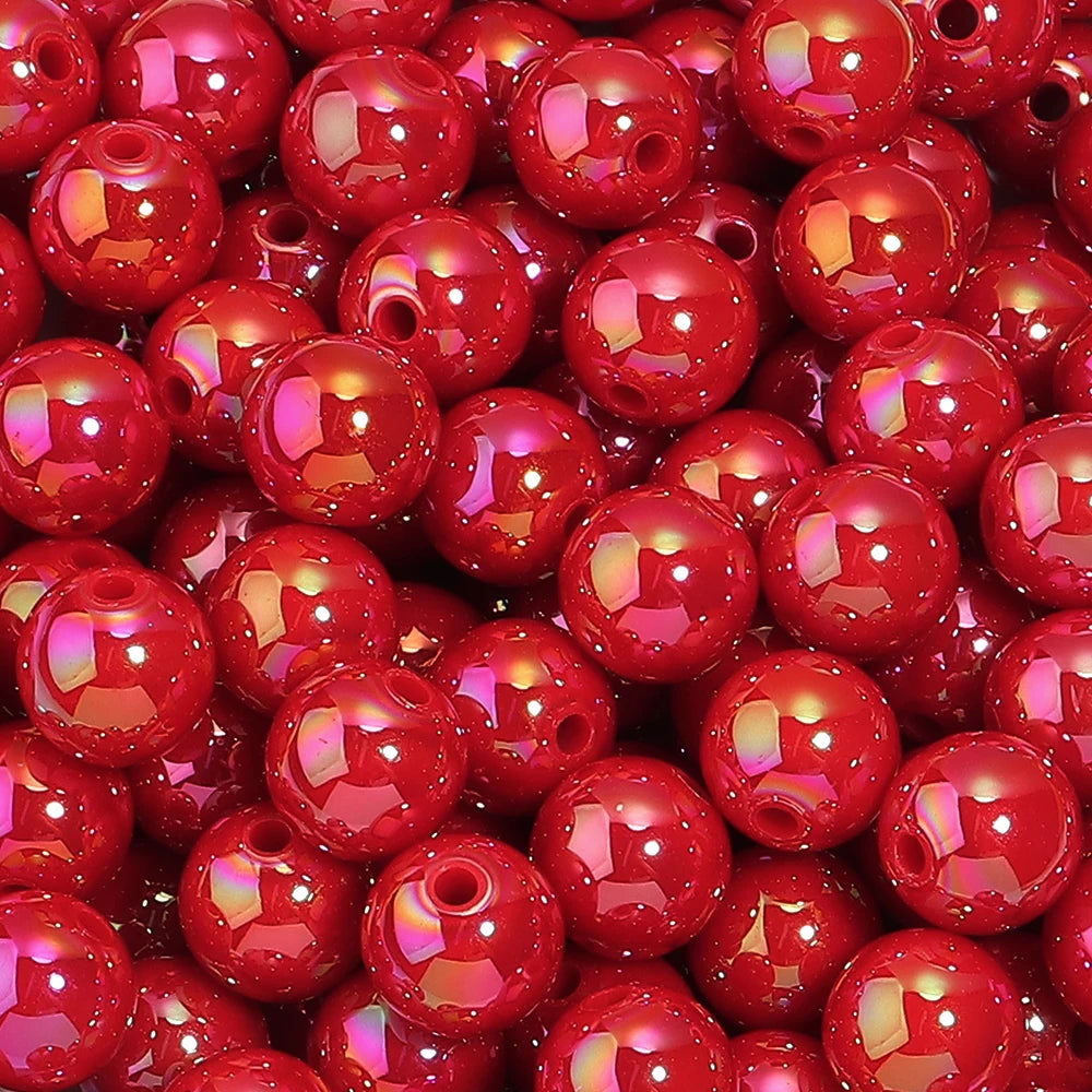 AB Color Acrylic Round Beads for Jewelry Making