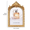 European Retro Arch Photo Frame with Golden Lace Design