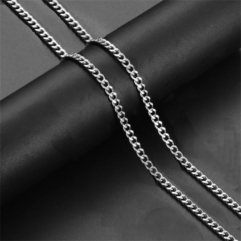 5mm Stainless Steel Cuban Link Chain Necklace