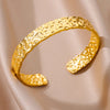 Adjustable Gold-Tone Stainless Steel Cuff Bracelet