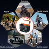 A collection of electric vehicles including a motorcycle, bicycle, electric bicycle, electric motorcycle, and electric scoote