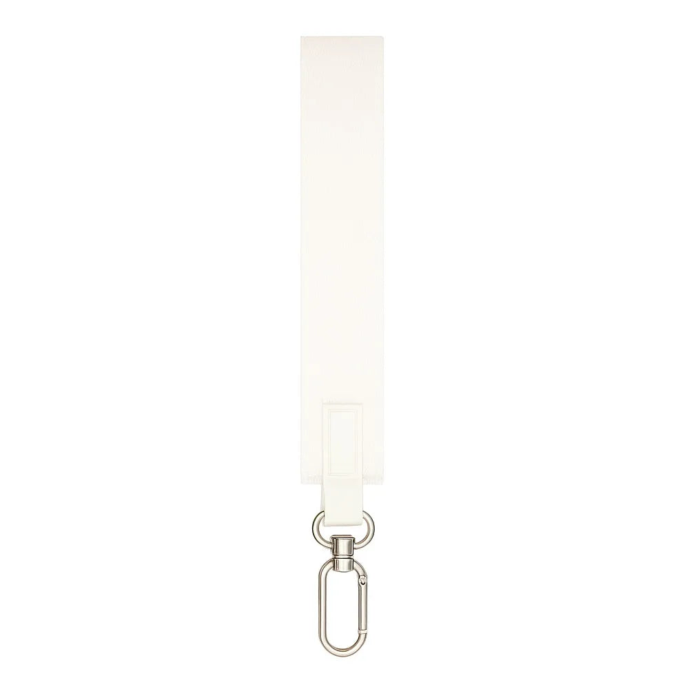 White nylon wristlet keychain strap