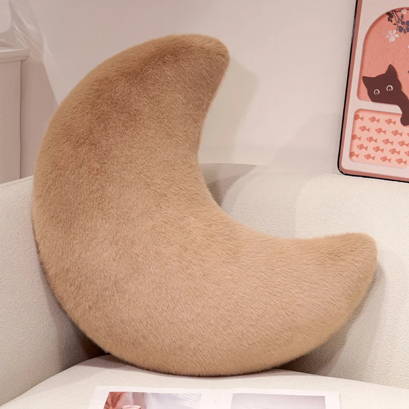 Crescent Moon Plush Pillow for Cozy Home Decor