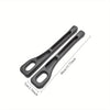 A pair of black car seat gap filler organizers for crevice storage, shown with dimensions.