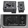 A black electronic switch featuring auto mode, light controls, and a toggle for a headlight and fog light system.