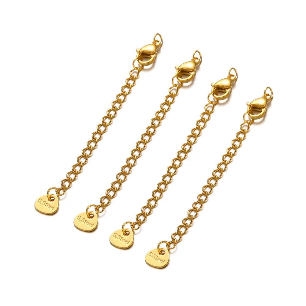 Stainless Steel Extension Chains with Lobster Clasps for Jewelry Making (10-Pack)