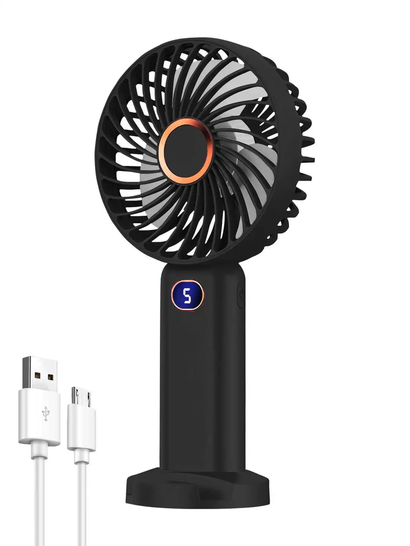 Portable Rechargeable Handheld Fan with Digital Display
