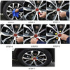 A step-by-step guide showing the process of installing 20-piece car wheel nut cap covers on a wheel hub.