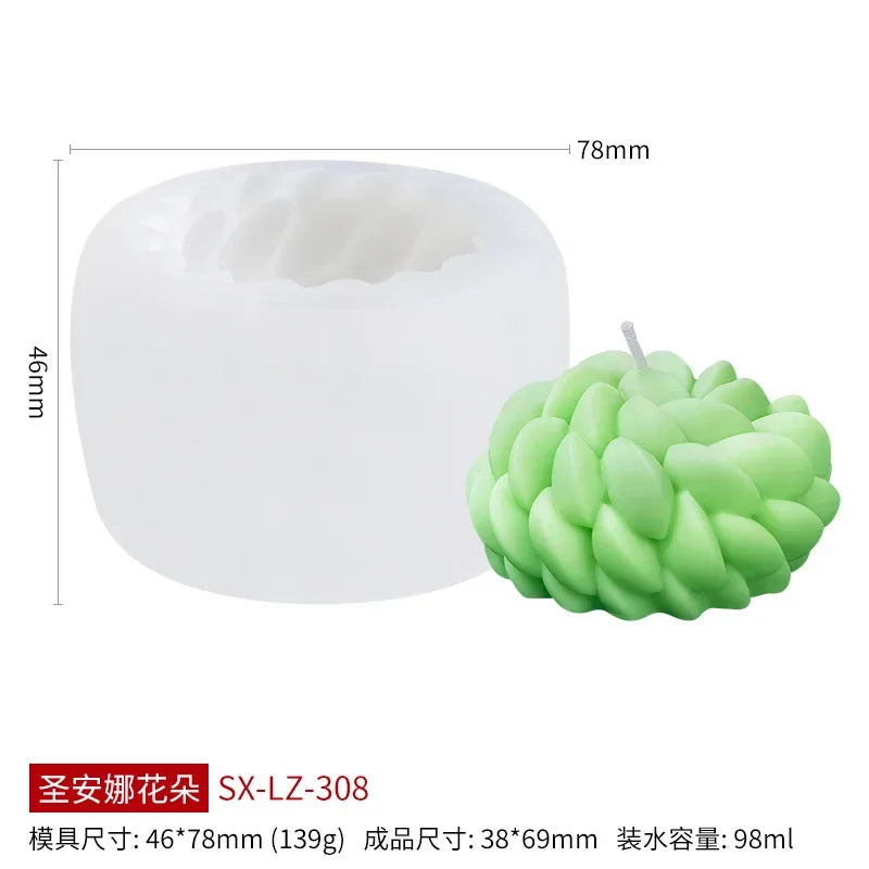 White silicone mold shaped like a flower for candle, soap, and baking crafts