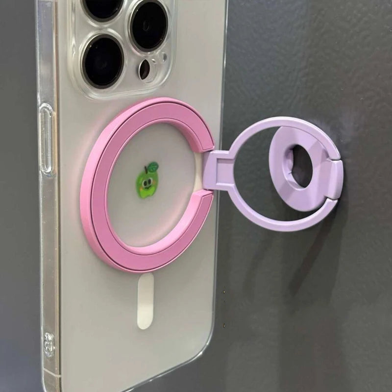 Double-Sided Magnetic Phone Ring Holder with Kickstand