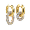 Geometric Gold Plated Huggie Hoop Earrings