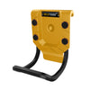 A yellow heavy-duty belt hammer holder with a secure grip and black mounting bracket.