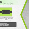 A laser tool in self-leveling mode with a green cross line projection and an on/off switch interface.