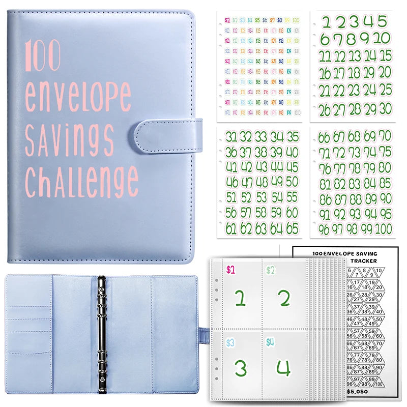 A5 Cash Savings Challenge Binder with 100 Envelopes