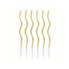 Spiral Birthday Cake Candles, Set of 6 Long Thin Decorative Candles for Cakes and Desserts