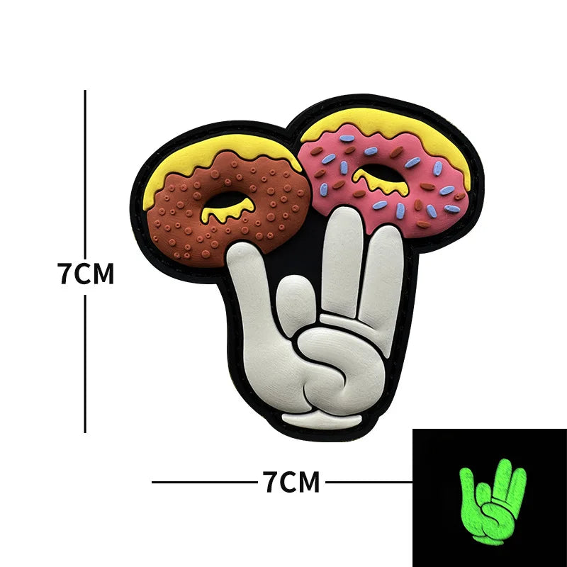 Glow-in-the-Dark Skull Biker Patch with Hook & Loop Backing