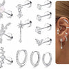 Moon-Shaped Stainless Steel Flatback Earrings