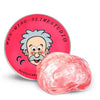 A pink, translucent stress putty is shown next to its round storage tin labeled WEN-QING-SLIMESTUDIO.