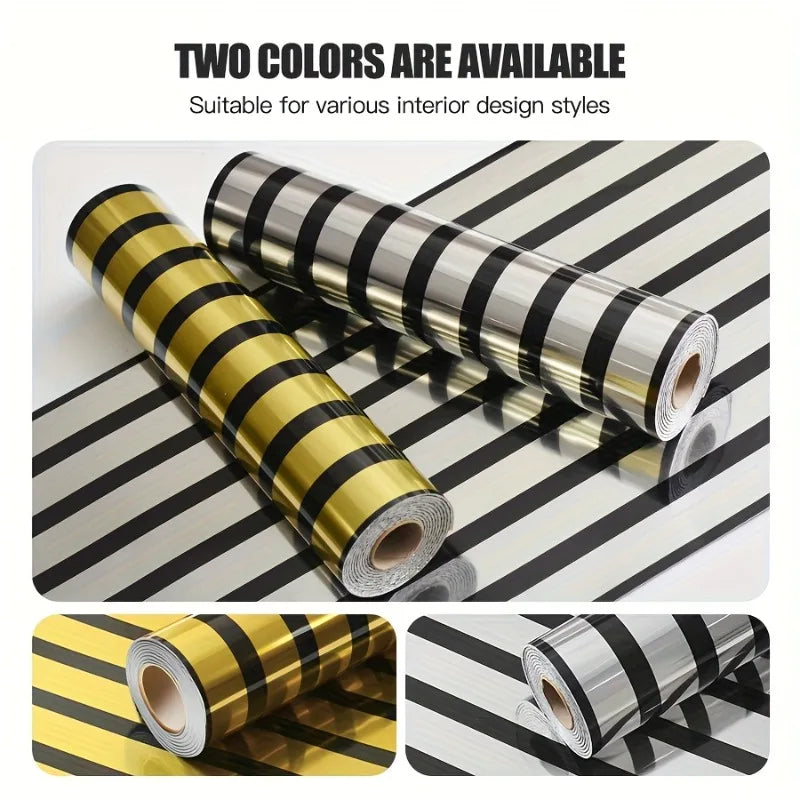 Rolls of luxury mirror embossed wall panels in gold and silver colors suitable for interior design