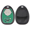 A replacement remote key fob for select GM vehicles, showing the internal circuit board and housing.