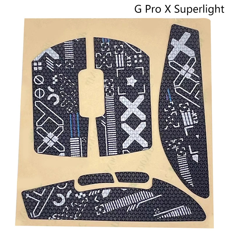 Anti-slip mouse grip tape for enhanced control featuring a black and white patterned design.