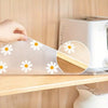 Waterproof Non-Slip Shelf Liner Roll with Daisy Pattern