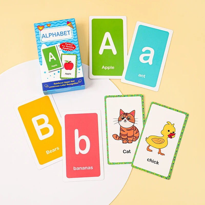 Montessori Learning Flash Cards Set - 58 Pieces for Early Education