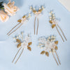 Elegant Floral Hair Stick — Pearl Flower Hairpin for Weddings & Parties