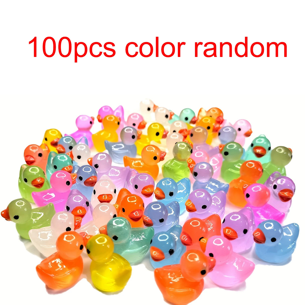Glow-in-the-Dark Mini Duck Figurines for Garden & Décor