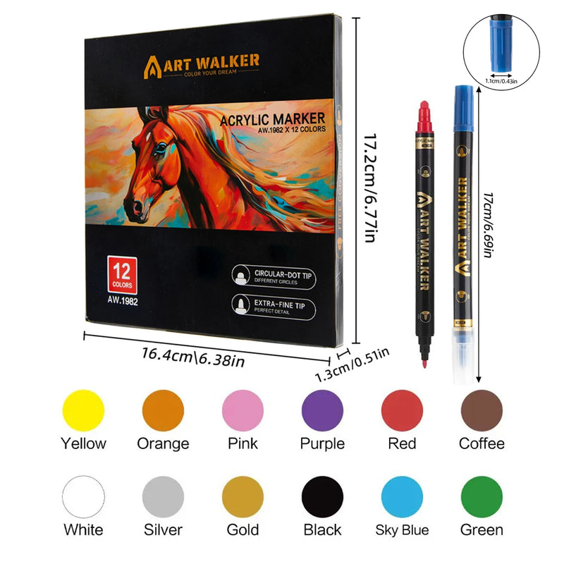 Dual-Tip Acrylic Markers