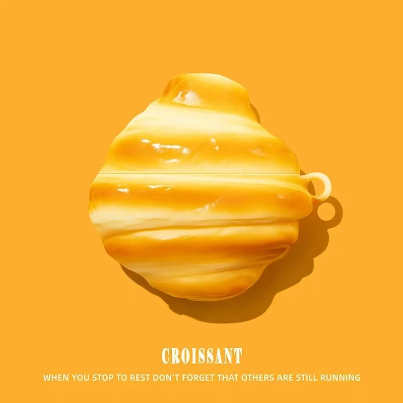 Croissant-Shaped Silicone Protective Case for Wireless Earbuds