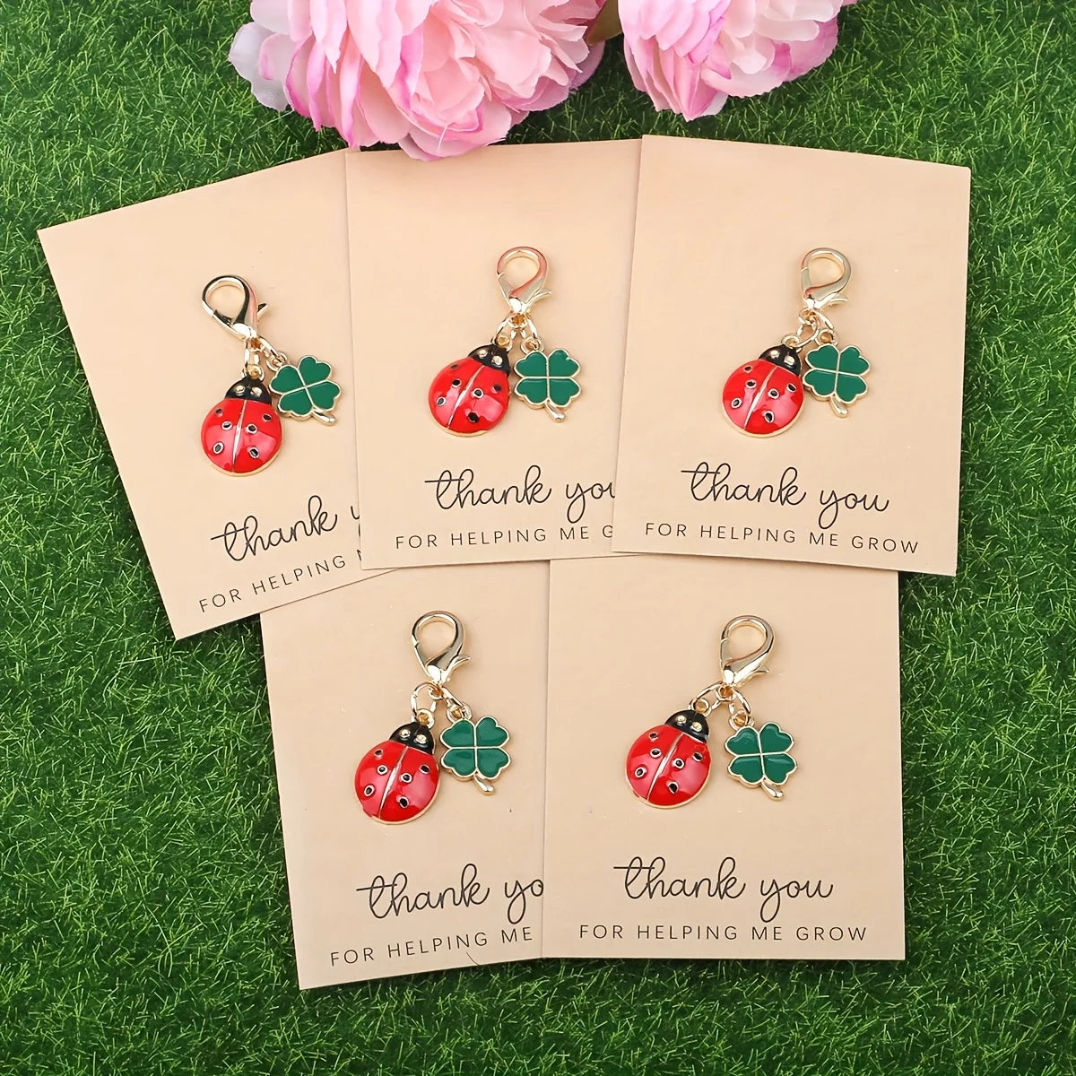 Cute Ladybug Daisy Keychain Charm