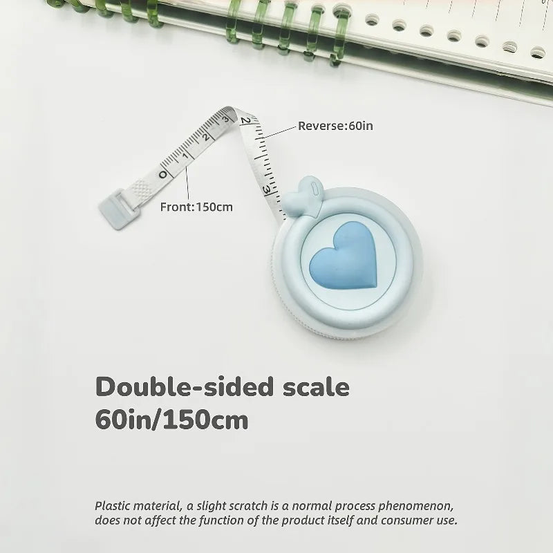 Pastel Heart-Shaped Retractable Tape Measure