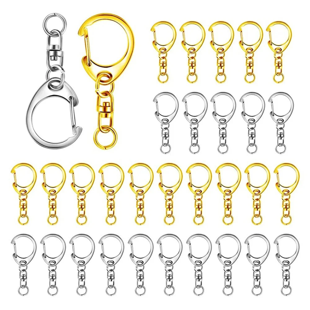 30-Piece Lobster Clasp Keychain Connector Set for DIY Jewelry Making