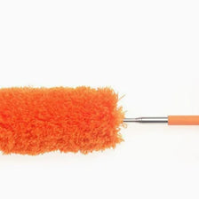 Orange extendable microfiber duster with a long handle